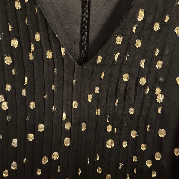 Lilly Pulitzer Cleme Long Sleeve Silk Dress in the black Onyx& gold metallic 16 - Picture 6 of 8